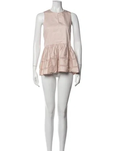 Pre-owned Tibi Crew Neck Mini Dress In Pink