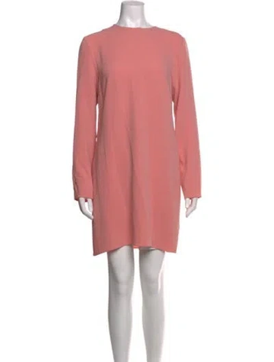 Pre-owned Tibi Crew Neck Mini Dress In Pink