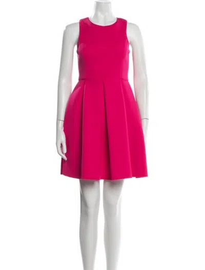 Pre-owned Tibi Crew Neck Mini Dress In Pink