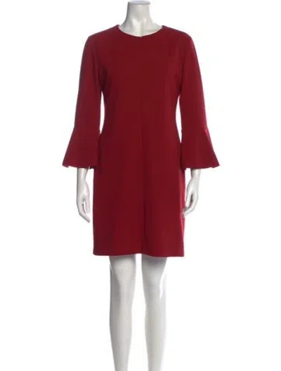 Pre-owned Tibi Crew Neck Mini Dress In Red