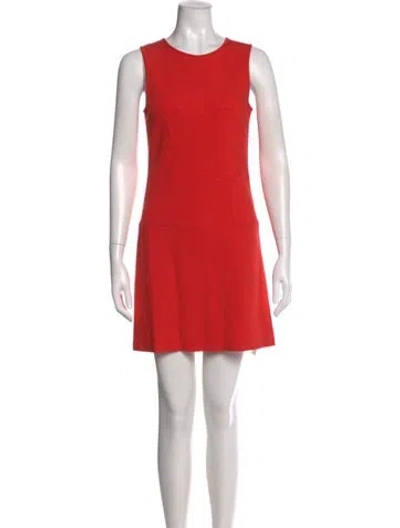 Pre-owned Tibi Crew Neck Mini Dress In Red