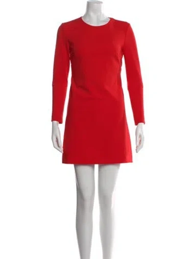 Pre-owned Tibi Crew Neck Mini Dress In Red