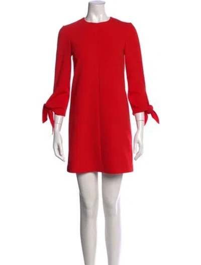 Pre-owned Tibi Crew Neck Mini Dress In Red