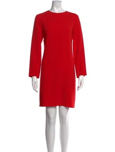 Pre-owned Tibi Crew Neck Mini Dress In Red
