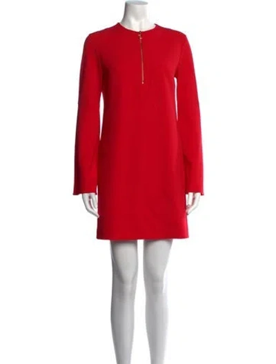 Pre-owned Tibi Crew Neck Mini Dress In Red