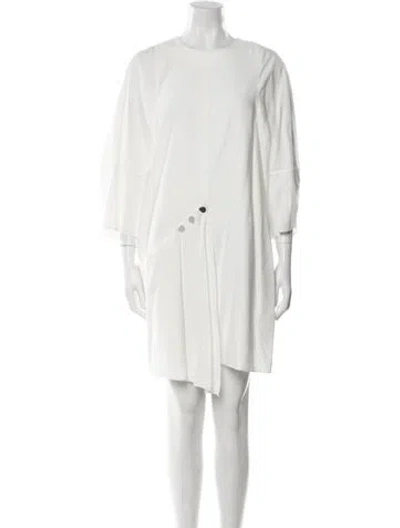 Pre-owned Tibi Crew Neck Mini Dress In White