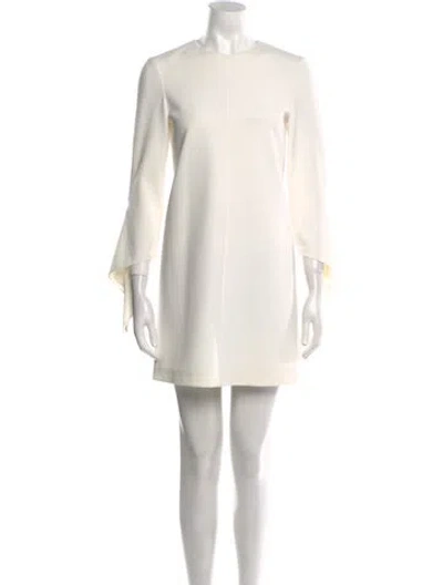 Pre-owned Tibi Crew Neck Mini Dress In White