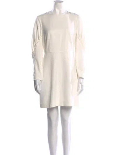 Pre-owned Tibi Crew Neck Mini Dress In White