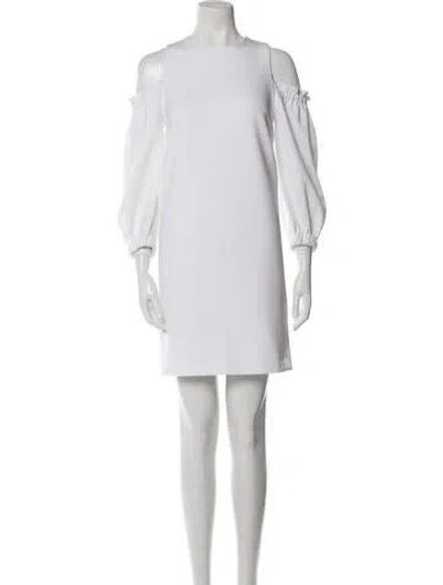 Pre-owned Tibi Crew Neck Mini Dress In White