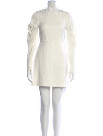 Pre-owned Tibi Crew Neck Mini Dress In White