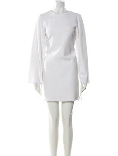Pre-owned Tibi Crew Neck Mini Dress In White