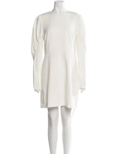 Pre-owned Tibi Crew Neck Mini Dress In White