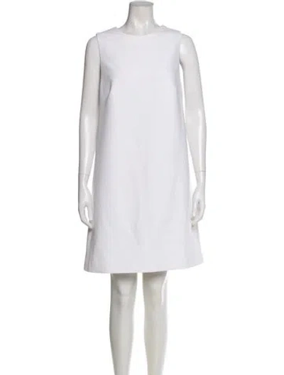 Pre-owned Tibi Crew Neck Mini Dress In White