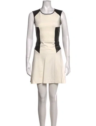 Pre-owned Tibi Crew Neck Mini Dress In White
