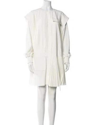 Pre-owned Tibi Crew Neck Mini Dress In White