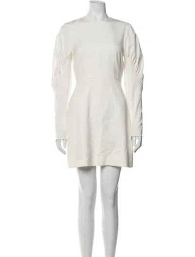 Pre-owned Tibi Crew Neck Mini Dress In White