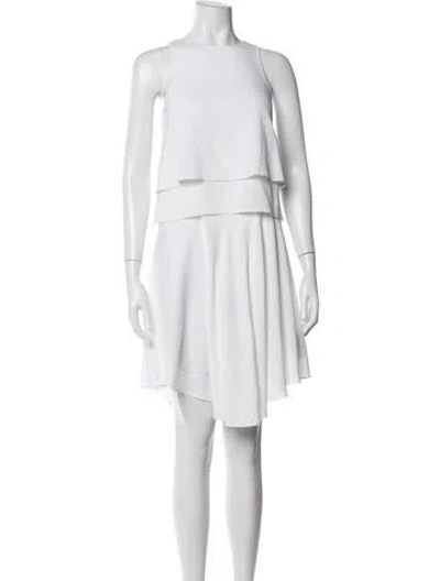 Pre-owned Tibi Crew Neck Mini Dress In White