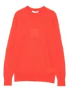 Tibi Crew-neck Panelled Sweater In Red