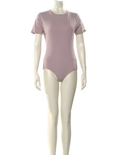 Pre-owned Tibi Crew Neck Short Sleeve Bodysuit In Pink