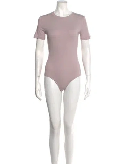 Pre-owned Tibi Crew Neck Short Sleeve Bodysuit W/ Tags In Purple