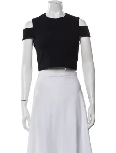 Pre-owned Tibi Crew Neck Short Sleeve Crop Top In Blue