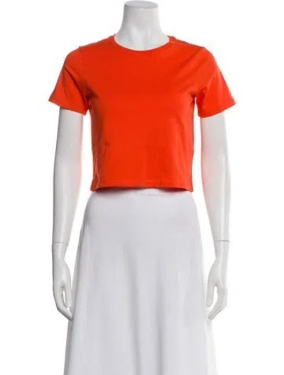 Pre-owned Tibi Crew Neck Short Sleeve Crop Top W/ Tags In Orange