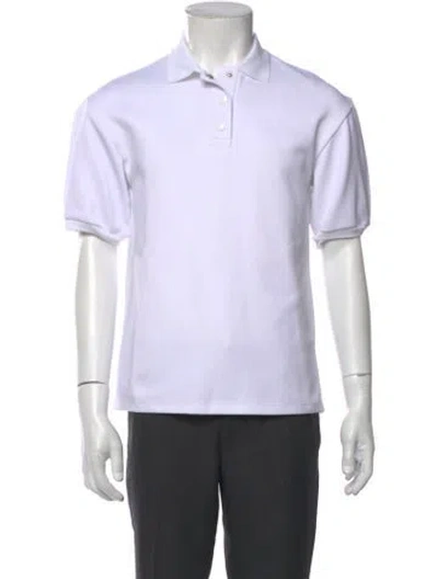 Pre-owned Tibi Crew Neck Short Sleeve Polo Shirt In White