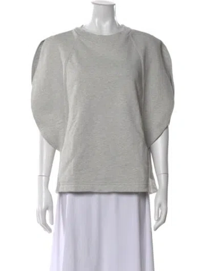 Pre-owned Tibi Crew Neck Short Sleeve Sweatshirt In Gray