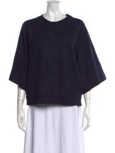 Pre-owned Tibi Crew Neck Short Sleeve Sweatshirt In Grey