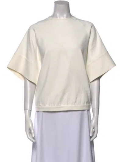 Pre-owned Tibi Crew Neck Short Sleeve Sweatshirt In Neutral