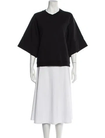 Pre-owned Tibi Crew Neck Short Sleeve Top In Black