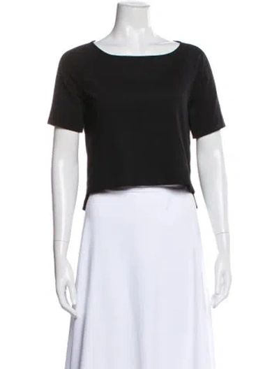 Pre-owned Tibi Crew Neck Short Sleeve Top In Black