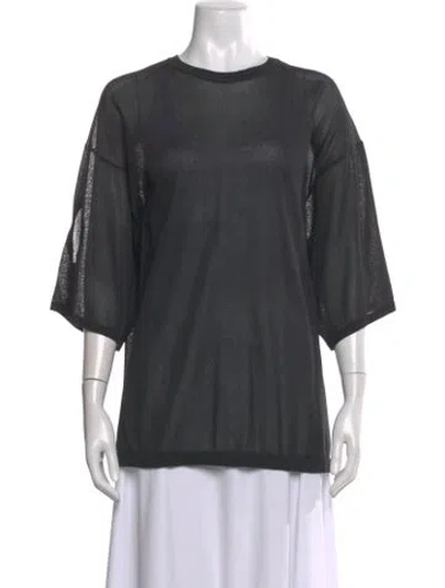 Pre-owned Tibi Crew Neck Short Sleeve Top In Black