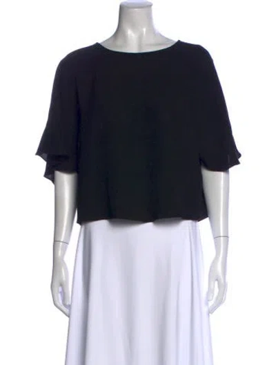 Pre-owned Tibi Crew Neck Short Sleeve Top In Black