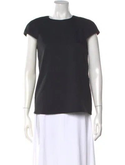 Pre-owned Tibi Crew Neck Short Sleeve Top In Black