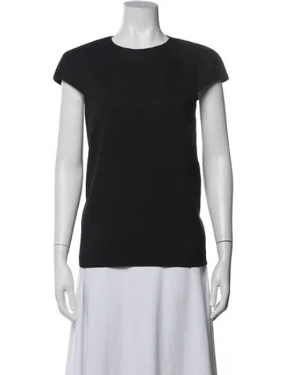 Pre-owned Tibi Crew Neck Short Sleeve Top In Black