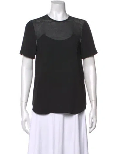 Pre-owned Tibi Crew Neck Short Sleeve Top In Black