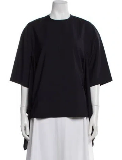 Pre-owned Tibi Crew Neck Short Sleeve Top In Blue