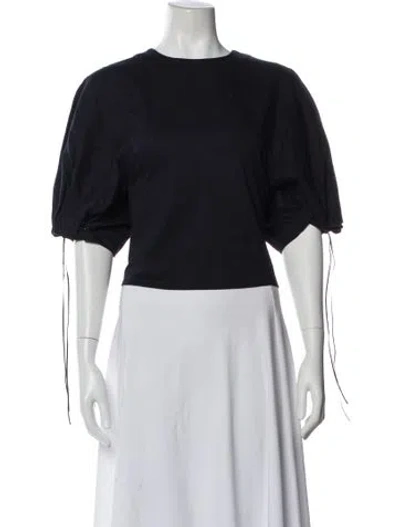 Pre-owned Tibi Crew Neck Short Sleeve Top In Blue