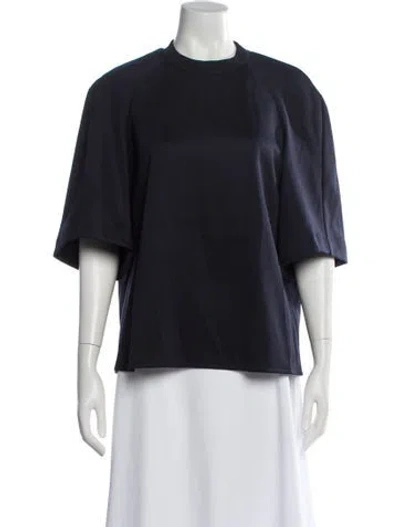 Pre-owned Tibi Crew Neck Short Sleeve Top In Blue