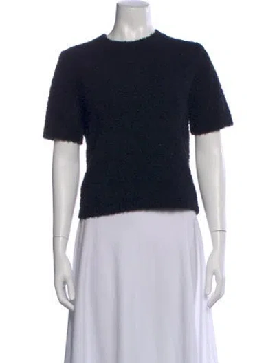 Pre-owned Tibi Crew Neck Short Sleeve Top In Blue