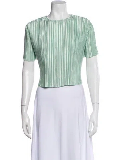Pre-owned Tibi Crew Neck Short Sleeve Top In Green