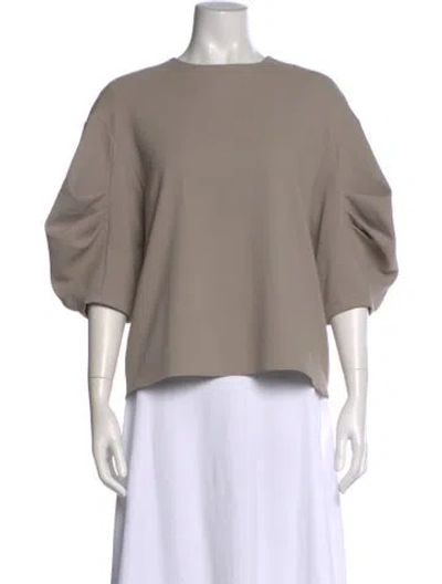 Pre-owned Tibi Crew Neck Short Sleeve Top In Neutral