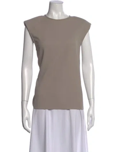 Pre-owned Tibi Crew Neck Short Sleeve Top In Neutral