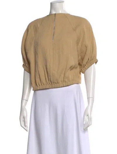 Pre-owned Tibi Crew Neck Short Sleeve Top In Neutral