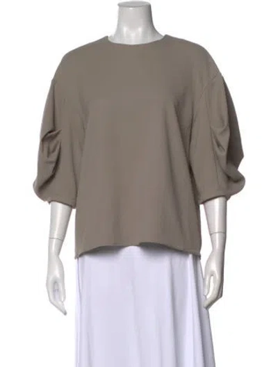 Pre-owned Tibi Crew Neck Short Sleeve Top In Neutral