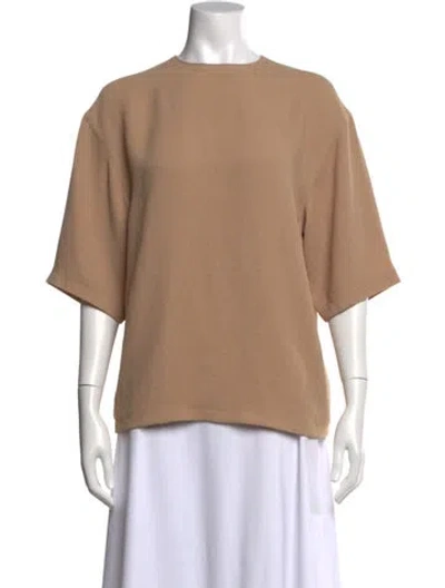 Pre-owned Tibi Crew Neck Short Sleeve Top In Neutral