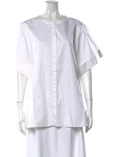 Pre-owned Tibi Crew Neck Short Sleeve Top In Neutral