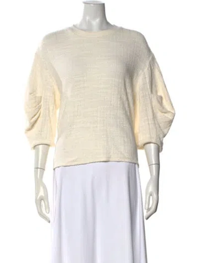 Pre-owned Tibi Crew Neck Short Sleeve Top In Neutral