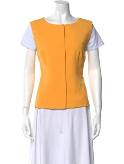 Pre-owned Tibi Crew Neck Short Sleeve Top In Orange